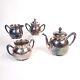 Vintage 19th Century Pairpoint 328 Silverplate Tea Set Teapot, Creamer, Sugar