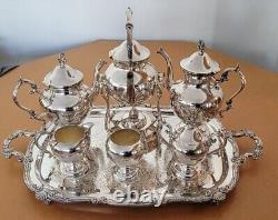 Vintage 19th Century Silver Plated English Victorian Reproduction Tea Set