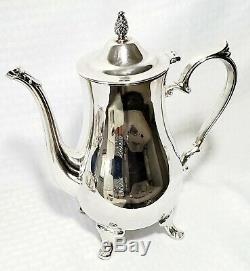 Vintage 4 PC International Silver Co Silver Plate Tea Coffee Pot Cream Sugar Set