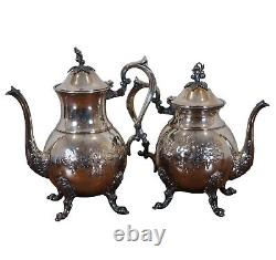 Vintage 4 Pc Sheridan Silver Plate Hand Chased Floral Tea Coffee Pitcher Set