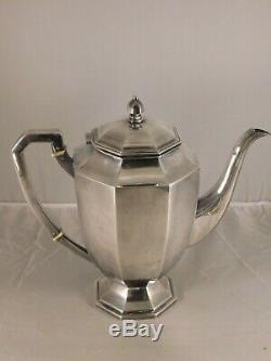 Vintage 4 Piece Asian 950 Sterling Silver Tea & Coffee Set MID Century Modern