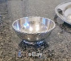 Vintage 6 Piece Mexican Sterling Silver Tea Set with Rope Twist Design