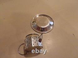 Vintage Amcraft sterling silver tea infuser set teapot shape with plate