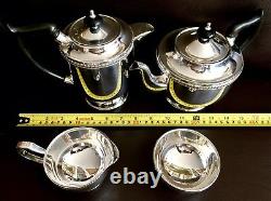 Vintage / Antique English Viners Alpha Plate Silver Plated Tea & Coffee Set