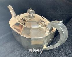 Vintage Art Deco Silver Plated Tea Set James Dixon & Sons UK Pot Sugar & Milk