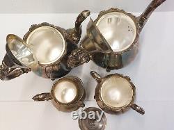 Vintage Baroque by Wallace Coffee Tea Silverplate Set 4pc 9.5 lb. Free Shipping