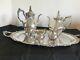 Vintage Baroque By Wallace Silver Plate Coffee And Tea Set With Large #294 Tray