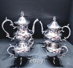 Vintage Birmingham Silver Company 4 Piece Silver Plated Tea Set