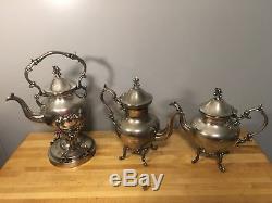 Vintage Birmingham Silver On Copper Coffee & Tea Server Set 8 Pcs