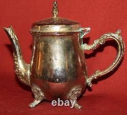 Vintage Decorative Silverplated Footed Small Tea & Coffee Set