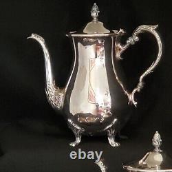 Vintage E. P. C. A Poole Silverplate Coffee/ Tea Service Set 4 Pieces Acorn Tops