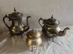 Vintage EPNS WA 3pc Silverplate Tea Coffee Pot SUGAR Set