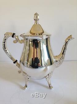 Vintage Elegant Silver Plate 4 Piece Tea & Coffee Set Unused