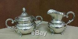 Vintage German Eugen Ferner Hand Chased Sterling Silver Tea Set Handarbeit 5 pcs