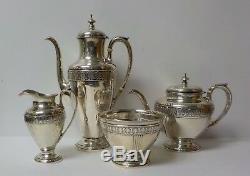 Vintage Gorham ATHENIC Sterling Silver 4-Piece Coffee / Tea Set, 1810 grams