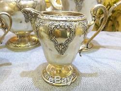 Vintage Hallmarked 5 Piece Sterling Silver Tea Pot Coffee China Set