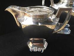 Vintage Japanese Jungin 3pc Sterling Silver Tea Set TW-1,650 Grams, 58.1oz