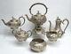 Vintage Kirk & Sons Sterling Silver Repousse' 6 Piece Coffee & Tea Set