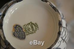 Vintage Laveno Verbano Porcelain With 925 Argento Silver Overlay Tea Set