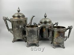 Vintage Meriden B. Company Coffee/Tea Set 4 Pc Silverware 1913