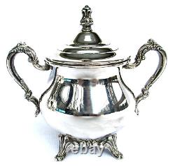Vintage ONEIDA Royal Provincial Silver Plated 5 Piece Coffee Tea Set & Tray Rare