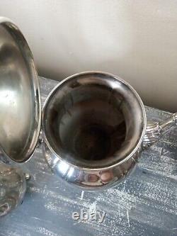 Vintage Ornate Silverplate Tea Pot Set. 4 Pieces