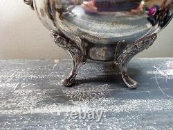 Vintage Ornate Silverplate Tea Pot Set. 4 Pieces