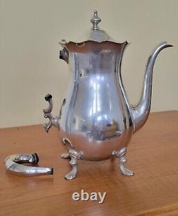 Vintage Poole Silverplated Coffee Tea Set W, /tray 5 Pieces