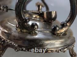 Vintage Rare Spring Flower Wm Rogers & Son Silver-plate Tilting Teapot. Pics