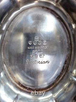 Vintage Red & Burton Tea Set 3 Pieces Silverplate