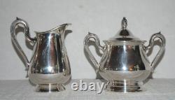 Vintage Reed & Barton 4 Pc Jamestown Silverplate Tea Set #1800-3 Hollowware