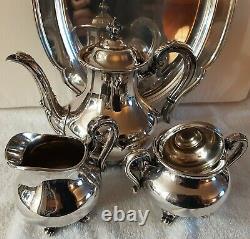 Vintage Reed & Barton Regent 5600 Silver Plate Coffee Tea set WithTray 4 pieces