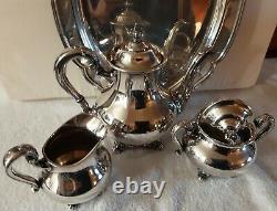 Vintage Reed & Barton Regent 5600 Silver Plate Coffee Tea set WithTray 4 pieces