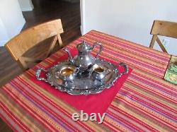 Vintage Reed & Barton Silver Plated 4 Piece Coffee/Tea Set Style D5600 Regent