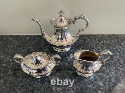 Vintage Reed & Barton Victorian Silver Plate 3-Piece Tea Set #670