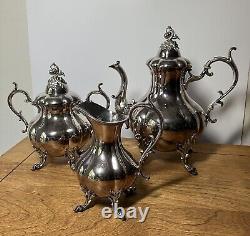 Vintage Reed & Barton Winthrop pattern tea set teapot creamer sugar silverplated