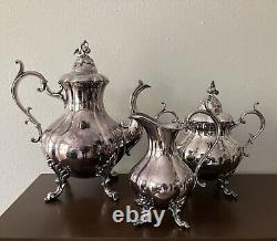 Vintage Reed & Barton Winthrop pattern tea set teapot creamer sugar silverplated