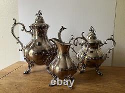 Vintage Reed & Barton Winthrop pattern tea set teapot creamer sugar silverplated