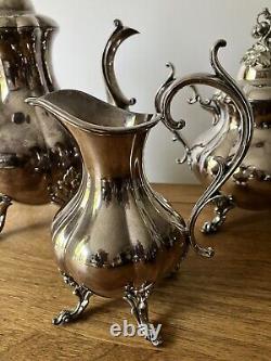 Vintage Reed & Barton Winthrop pattern tea set teapot creamer sugar silverplated