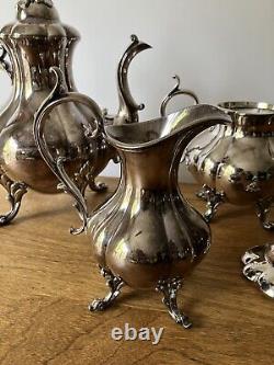 Vintage Reed & Barton Winthrop pattern tea set teapot creamer sugar silverplated