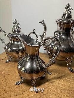 Vintage Reed & Barton Winthrop pattern tea set teapot creamer sugar silverplated