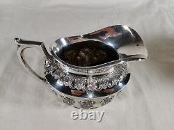 Vintage Retro Walker & Hall Silver Plate Tea Set Pot Milk & Sugar 1891-1900 VGC