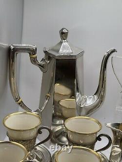 Vintage SAART Brothers /SSMC Sterling Tea, Coffee, Chocolate Set, Lenox, 596g