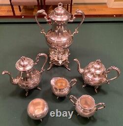 Vintage Sheridan Silver On Copper Six Piece Coffee And Tea Set