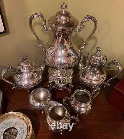 Vintage Sheridan Silver On Copper Six Piece Coffee And Tea Set