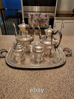 Vintage Silver On Copper Tea Set