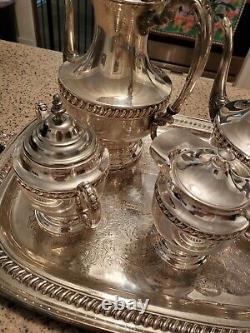 Vintage Silver On Copper Tea Set