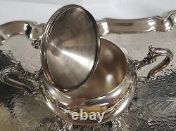 Vintage Silver Plate 5 Piece Tea or Coffee Set on Butler Tray VERY GOOD