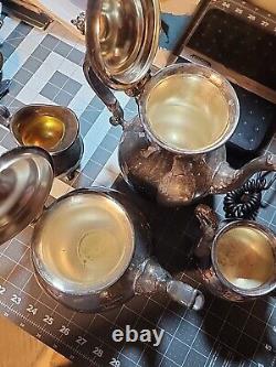 Vintage Silver Plate Tea Set Coffee Service Set Duchess By Gorham YC19 4 pcs