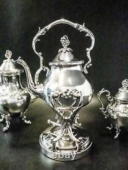 Vintage Silver Plate Tea Set Coffee Service Set With Tilting Pot Birmi